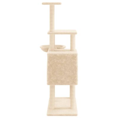 vidaXL Cat Tree with Sisal Scratching Posts Cream 131 cm