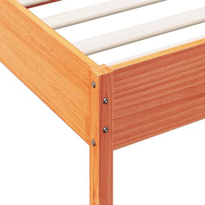 vidaXL Bed Frame without Mattress Wax Brown 90x200 cm Solid Wood Pine