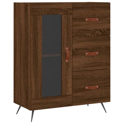 vidaXL Highboard Brown Oak 69.5x34x180 cm Engineered Wood