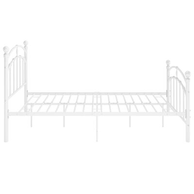 vidaXL Bed Frame without Mattress White Metal 120x200 cm