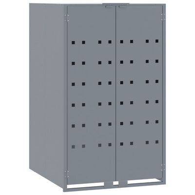 vidaXL Wheelie Bin Storage for Single Bin Grey 69x79x117 cm Steel