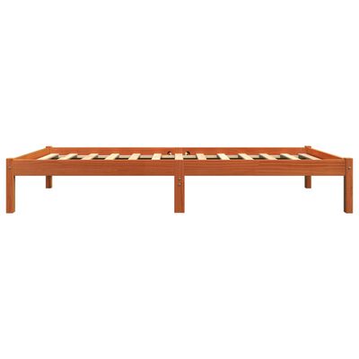 vidaXL Bed Frame without Mattress Wax Brown 75x190 cm Small Single Solid Wood Pine