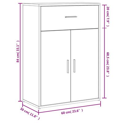 vidaXL Sideboard White 60x30x84 cm Engineered Wood