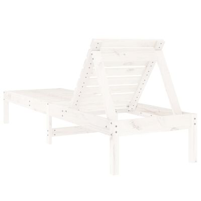 vidaXL Sun Loungers 2 pcs White 199.5x60x74 cm Solid Wood Pine