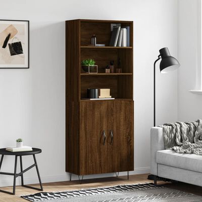 vidaXL Highboard Brown Oak 69.5x34x180 cm Engineered Wood