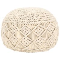 vidaXL Macrame Handmade Pouffe 45x30 cm Cotton