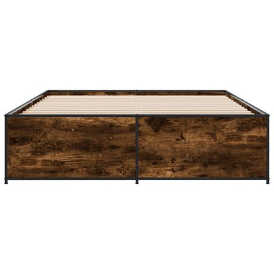 vidaXL Bed Frame without Mattress Smoked Oak 140x200 cm