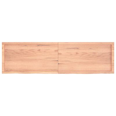 vidaXL Wall Shelf Light Brown 180x50x(2-6) cm Treated Solid Wood Oak