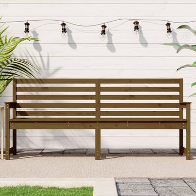 vidaXL Garden Bench Honey Brown 203.5x48x91.5 cm Solid Wood Pine