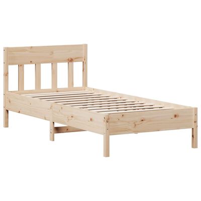 vidaXL Bed Frame without Mattress 75x190 cm Small Single Solid Wood Pine