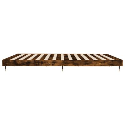 vidaXL Bed Frame without Mattress Smoked Oak 120x200 cm Engineered Wood