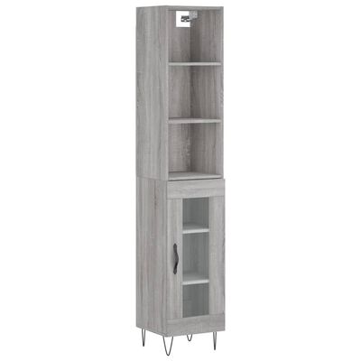 vidaXL Highboard Grey Sonoma 34.5x34x180 cm Engineered Wood