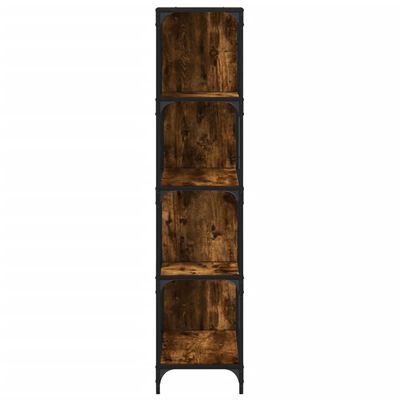 vidaXL Bookcase 4-Stair Smoked Oak 139x33.5x149 cm Engineered Wood