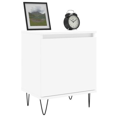 vidaXL Bedside Cabinet White 40x30x50 cm Engineered Wood