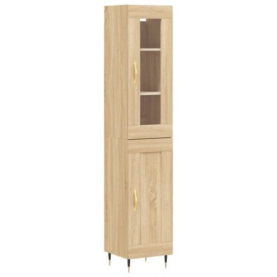 vidaXL Highboard Sonoma Oak 34.5x34x180 cm Engineered Wood