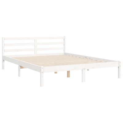 vidaXL Bed Frame without Mattress White 140x200 cm Solid Wood