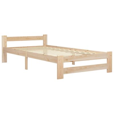 vidaXL Bed Frame without Mattress Solid Pine Wood 100x200 cm