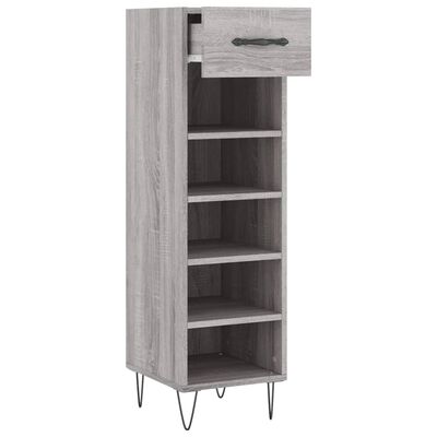 vidaXL Shoe Cabinet Grey Sonoma 30x35x105 cm Engineered Wood