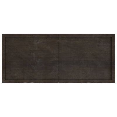 vidaXL Bathroom Countertop Dark Brown 140x60x(2-6) cm Treated Solid Wood