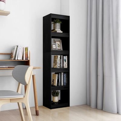 vidaXL Book Cabinet/Room Divider Black 40x30x167.5 cm Solid Pinewood