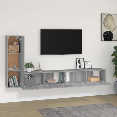 vidaXL 3 Piece TV Cabinet Set Grey Sonoma Engineered Wood