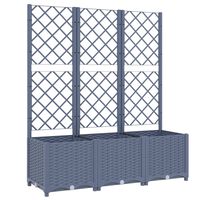 vidaXL Garden Planter with Trellis Dark Grey 120x40x136 cm PP