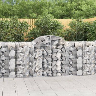 vidaXL Arched Gabion Baskets 7 pcs 200x50x100/120 cm Galvanised Iron