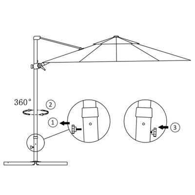 vidaXL Cantilever Garden Parasol with Aluminium Pole Azure Blue 300 cm