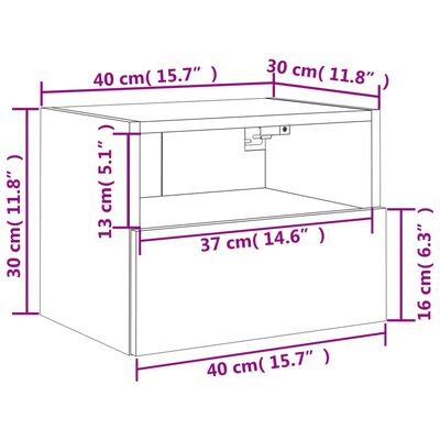 vidaXL TV Wall Cabinets 2 pcs Black 40x30x30 cm Engineered Wood