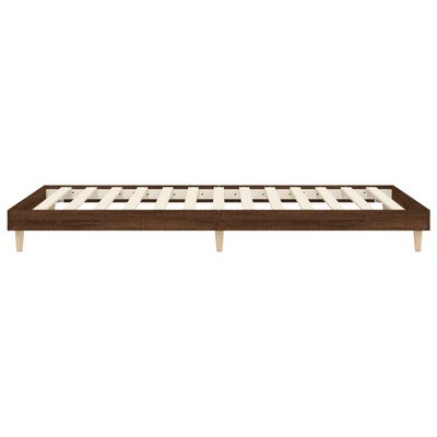 vidaXL Bed Frame without Mattress Brown Oak 90x200 cm Engineered Wood