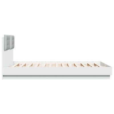 vidaXL Bed Frame with LED without Mattress White 150x200 cm King Size