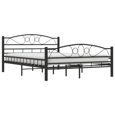 vidaXL Bed Frame without Mattress Black Steel 140x200 cm