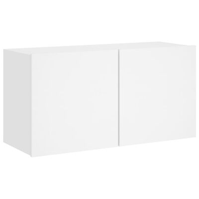 vidaXL 4 Piece TV Wall Units White Engineered Wood