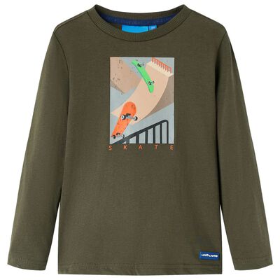 Kids' T-shirt with Long Sleeves Khaki 140