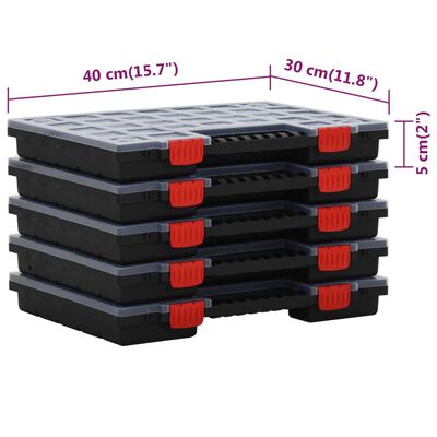 vidaXL Assortment Boxes 5 pcs 40x30x5 cm Polypropylene