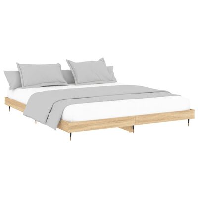 vidaXL Bed Frame without Mattress Sonoma Oak 200x200 cm Engineered Wood