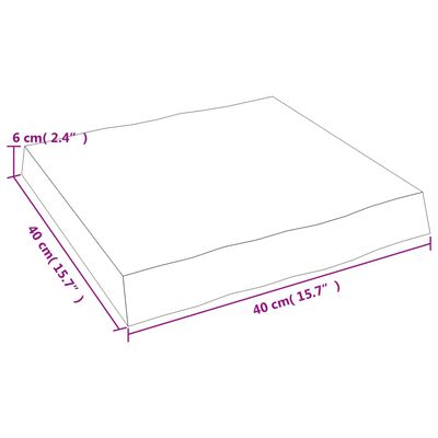 vidaXL Table Top 40x40x(2-6) cm Untreated Solid Wood Live Edge