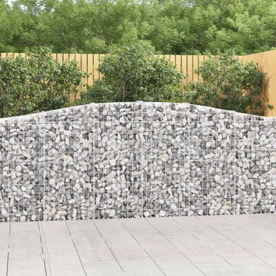 vidaXL Arched Gabion Baskets 2 pcs 400x30x100/120 cm Galvanised Iron