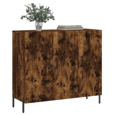 vidaXL Sideboard Smoked Oak 90x34x80 cm Engineered Wood