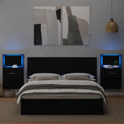 vidaXL Bed Headboard with Cabinets Black 160 cm Engineered Wood