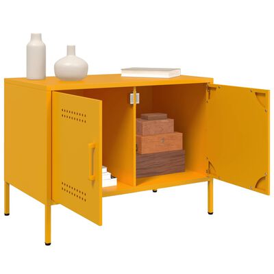 vidaXL TV Cabinet Mustard Yellow 68x39x50.5 cm Steel