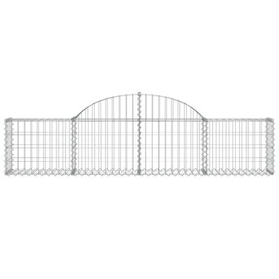 vidaXL Arched Gabion Baskets 12 pcs 200x30x40/60 cm Galvanised Iron