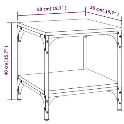 vidaXL Coffee Table Smoked Oak 50x50x40 cm Engineered Wood