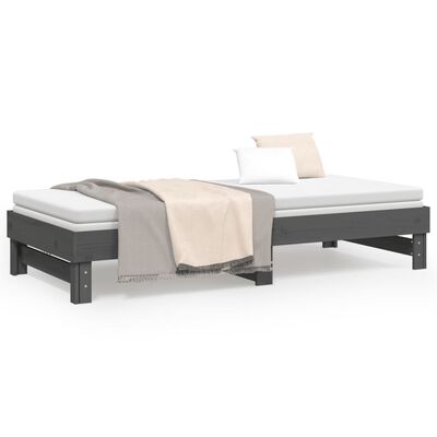 vidaXL Pull-out Day Bed without Mattress Grey 2x(90x200) cm