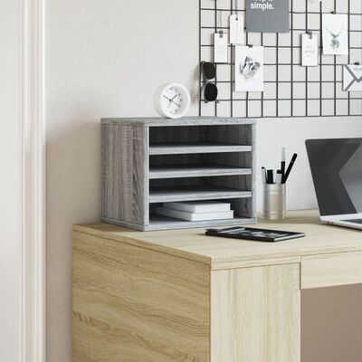 vidaXL Desk Organiser Grey Sonoma 36x26x29.5 cm Engineered wood