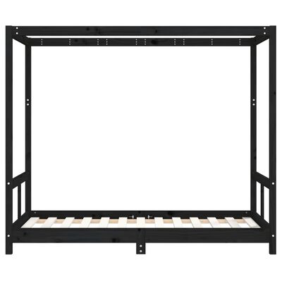 vidaXL Kids Bed Frame Black 80x160 cm Solid Wood Pine