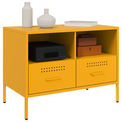 vidaXL TV Cabinet Mustard Yellow 68x39x50.5 cm Steel