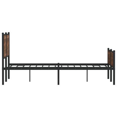 vidaXL Metal Bed Frame without Mattress Brown Oak 140x200 cm