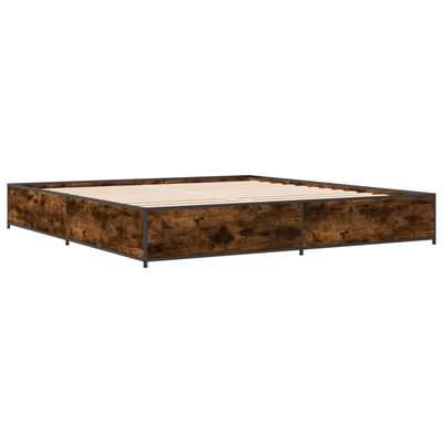 vidaXL Bed Frame without Mattress Smoked Oak 200x200 cm