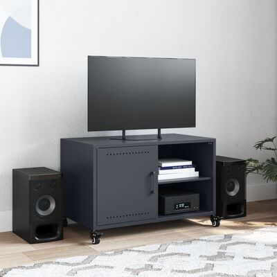 vidaXL TV Cabinet Anthracite 68x39x43.5 cm Steel